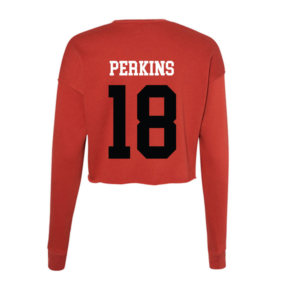 SIUE - NCAA Men's Soccer : Ben Perkins - Women's Cropped Crew Fleece-1