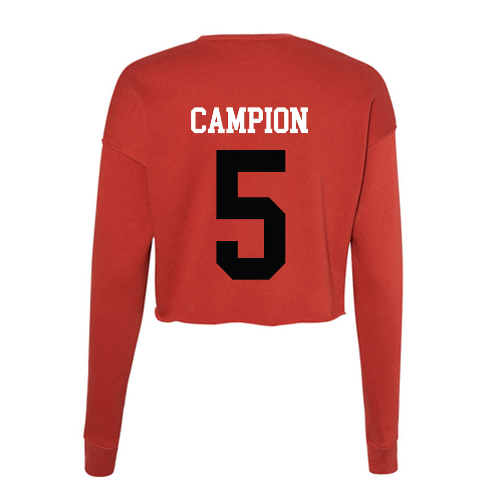 SIUE - NCAA Men's Basketball : Jack Campion - Women's Cropped Crew Fleece-1