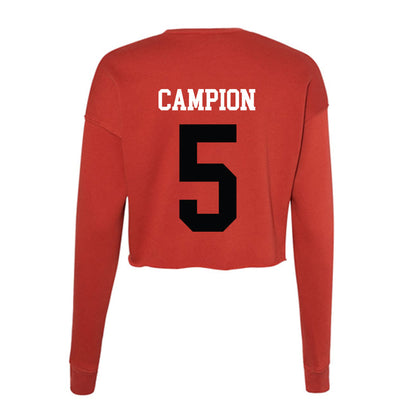 SIUE - NCAA Men's Basketball : Jack Campion - Women's Cropped Crew Fleece-1