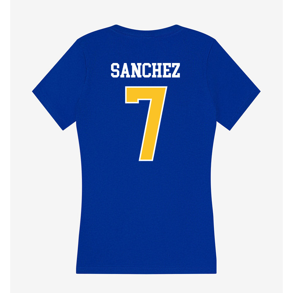 TAMUK - NCAA Football : Seven Sanchez - Women's V-Neck T-Shirt-1