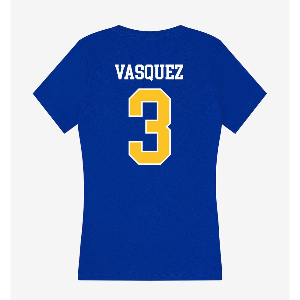 TAMUK - NCAA Beach Volleyball : Kalani Vasquez - Women's V-Neck T-Shirt-1