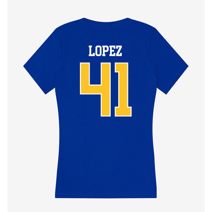 TAMUK - NCAA Football : Angel Lopez - Women's V-Neck T-Shirt-1