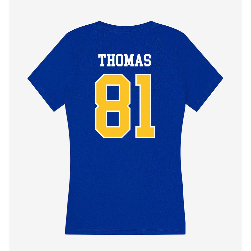 TAMUK - NCAA Football : Ivan Thomas - Women's V-Neck T-Shirt-1