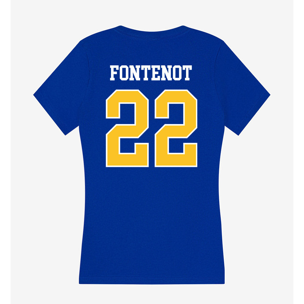 TAMUK - NCAA Football : Levi Fontenot - Women's V-Neck T-Shirt-1