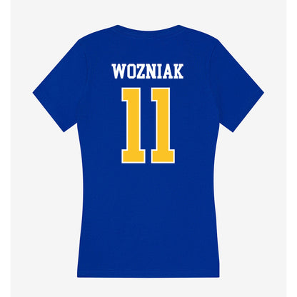 TAMUK - NCAA Beach Volleyball : Kate Wozniak - Women's V-Neck T-Shirt-1