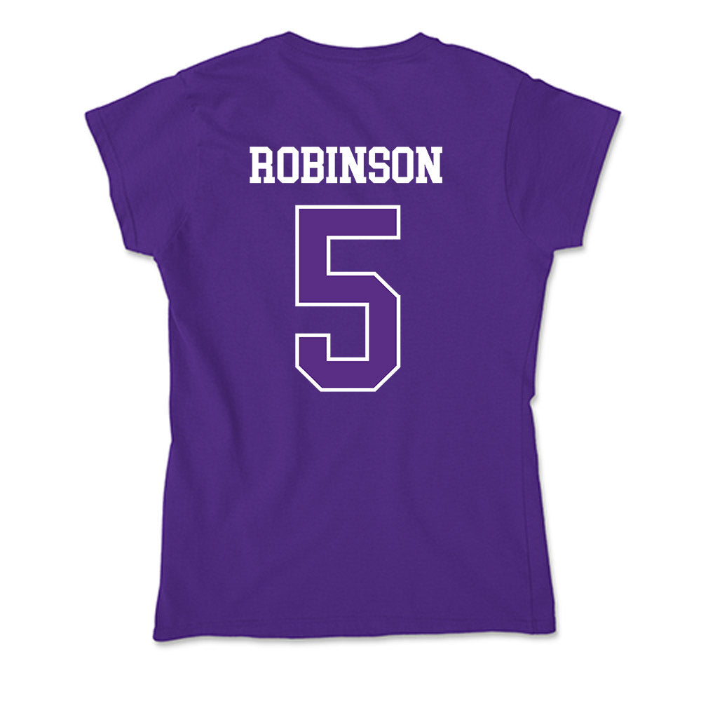 UW-Whitewater - NCAA Men's Basketball : Isaiah Robinson - Soft Style Women’s T-Shirt-1