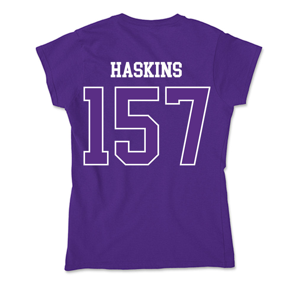 UW-Whitewater - NCAA Wrestling : Maximus Haskins - Soft Style Women’s T-Shirt-1