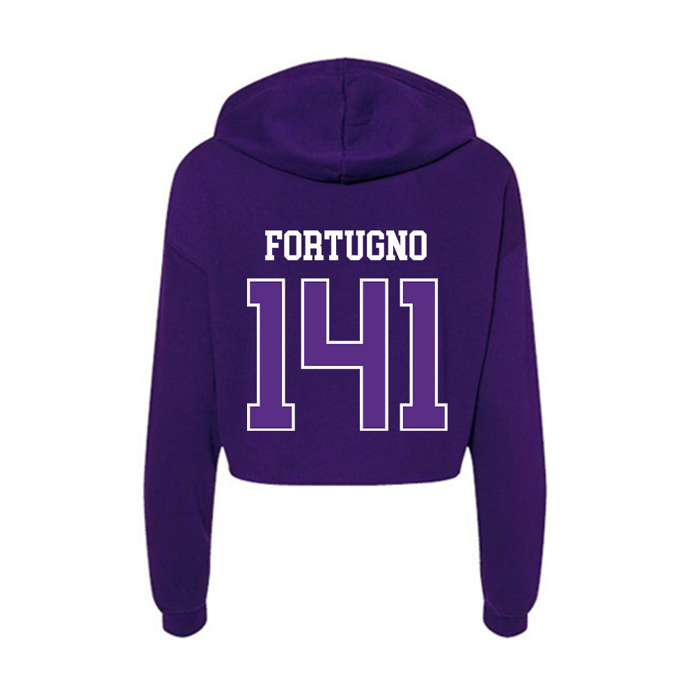 UW-Whitewater - NCAA Wrestling : Justin Fortugno - Women's Crop Fleece Hoodie-1