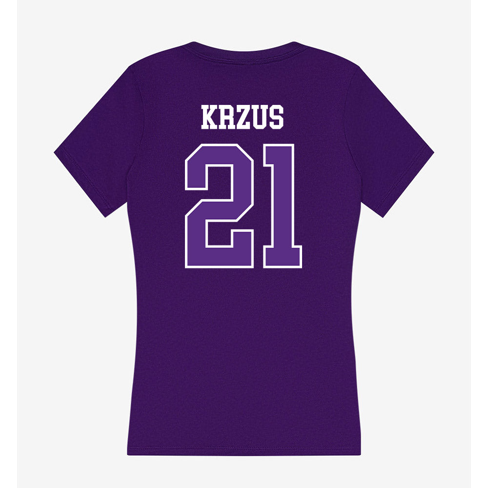 UW-Whitewater - NCAA Women's Volleyball : Aubrie Krzus - Women's V-Neck T-Shirt-1