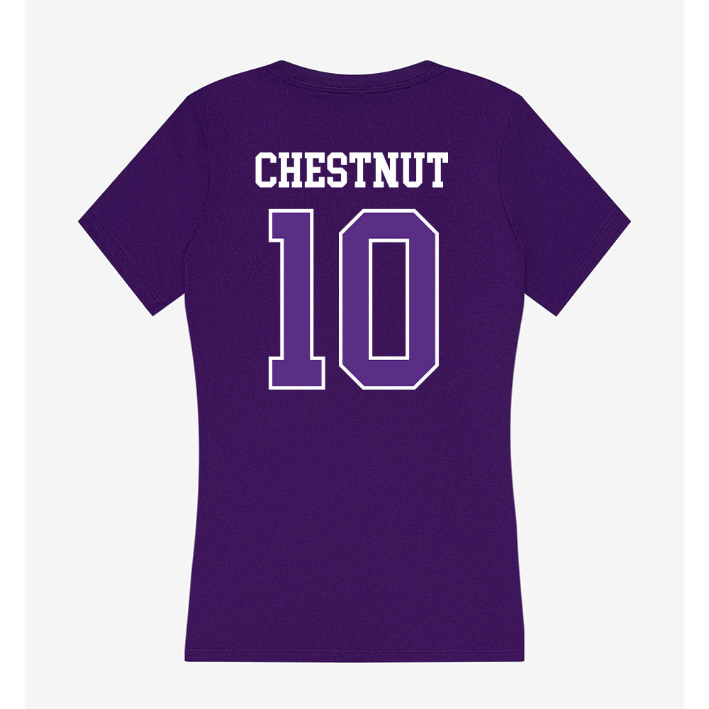UW-Whitewater - NCAA Men's Basketball : Darius Chestnut - Women's V-Neck T-Shirt-1
