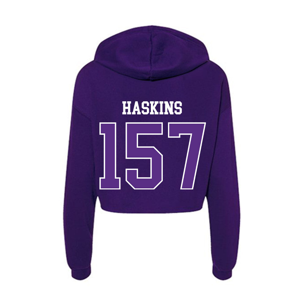 UW-Whitewater - NCAA Wrestling : Maximus Haskins - Women's Crop Fleece Hoodie-1