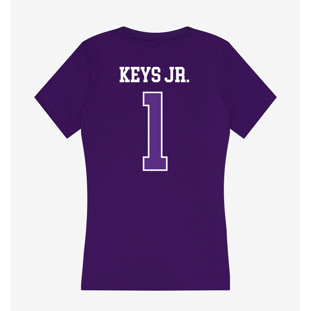 UW-Whitewater - NCAA Men's Basketball : Agape Keys Jr. - Women's V-Neck T-Shirt-1
