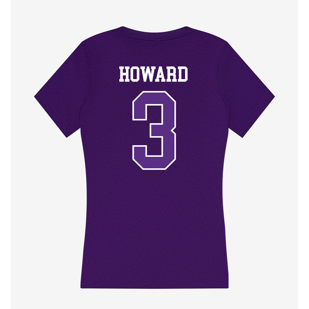 UW-Whitewater - NCAA Men's Basketball : Zay Howard - Women's V-Neck T-Shirt-1