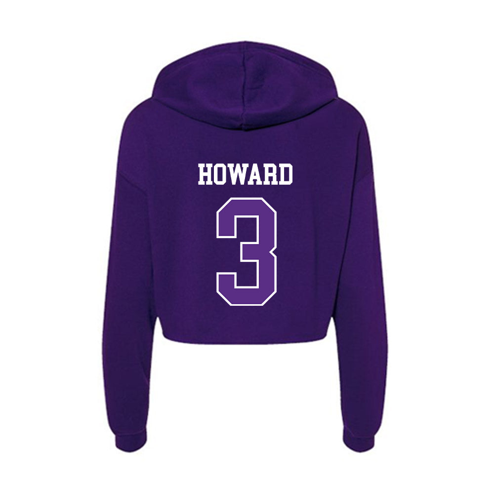 UW-Whitewater - NCAA Men's Basketball : Zay Howard - Women's Crop Fleece Hoodie-1
