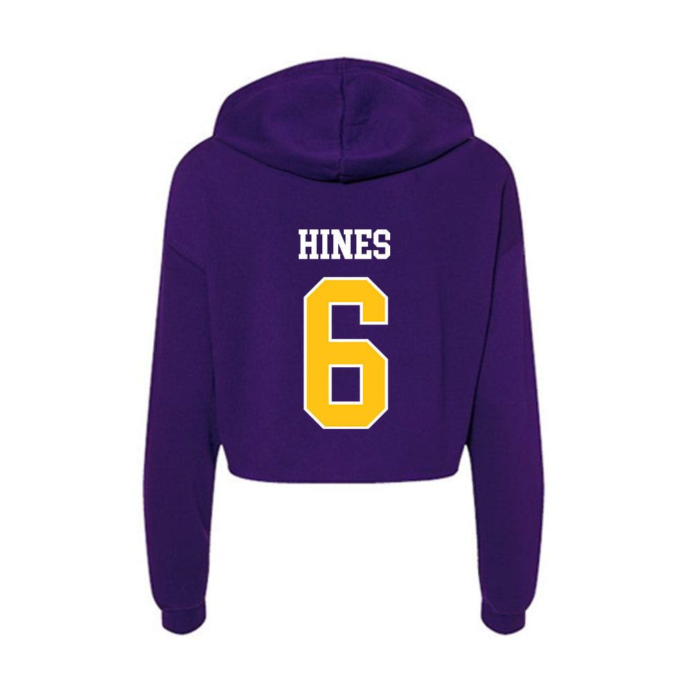 East Carolina - NCAA Football : DeMarius Hines - Women's Crop Fleece Hooded Sweatshirt-1