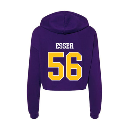 East Carolina - NCAA Football : Bryson Esser - Women's Crop Fleece Hoodie-1