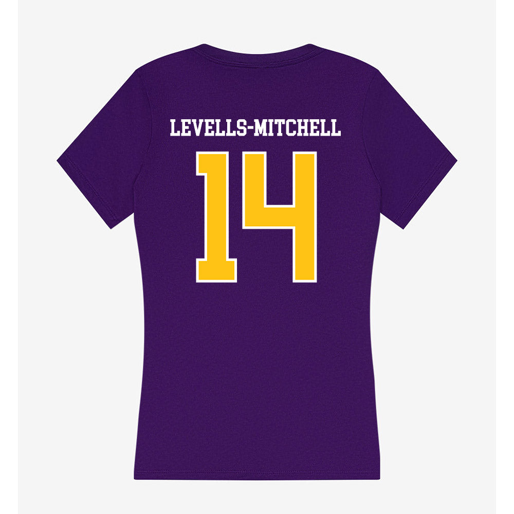 East Carolina - NCAA Football : Ashton Levells-Mitchell - Women's V-Neck T-Shirt-1