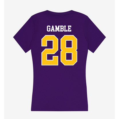 East Carolina - NCAA Football : Zyeir Gamble - Women's V-Neck T-Shirt-1