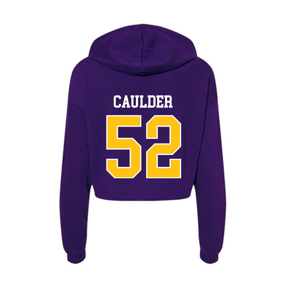 East Carolina - NCAA Football : Zach Caulder - Women's Crop Fleece Hooded Sweatshirt-1