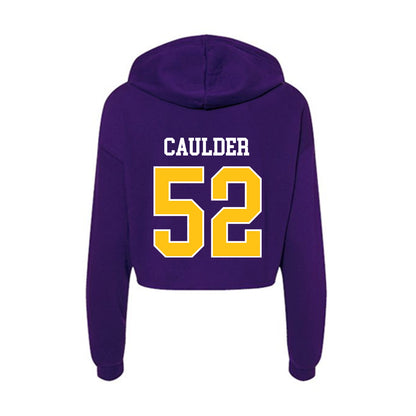 East Carolina - NCAA Football : Zach Caulder - Women's Crop Fleece Hooded Sweatshirt-1