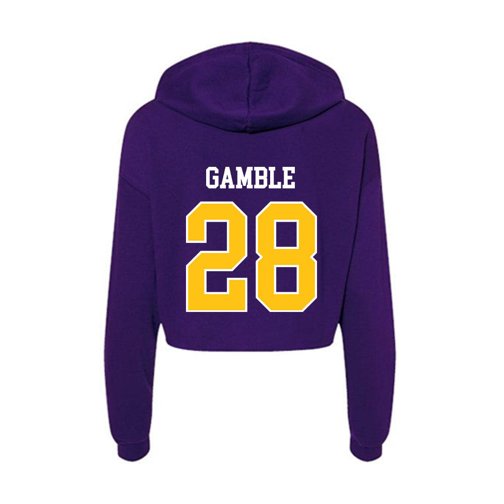 East Carolina - NCAA Football : Zyeir Gamble - Women's Crop Fleece Hoodie-1