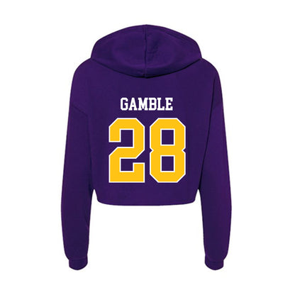 East Carolina - NCAA Football : Zyeir Gamble - Women's Crop Fleece Hoodie-1