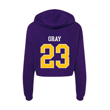 East Carolina - NCAA Football : Ashton Gray - Women's Crop Fleece Hoodie-1