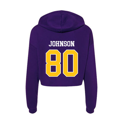 East Carolina - NCAA Football : Ty Johnson - Women's Crop Fleece Hoodie-1
