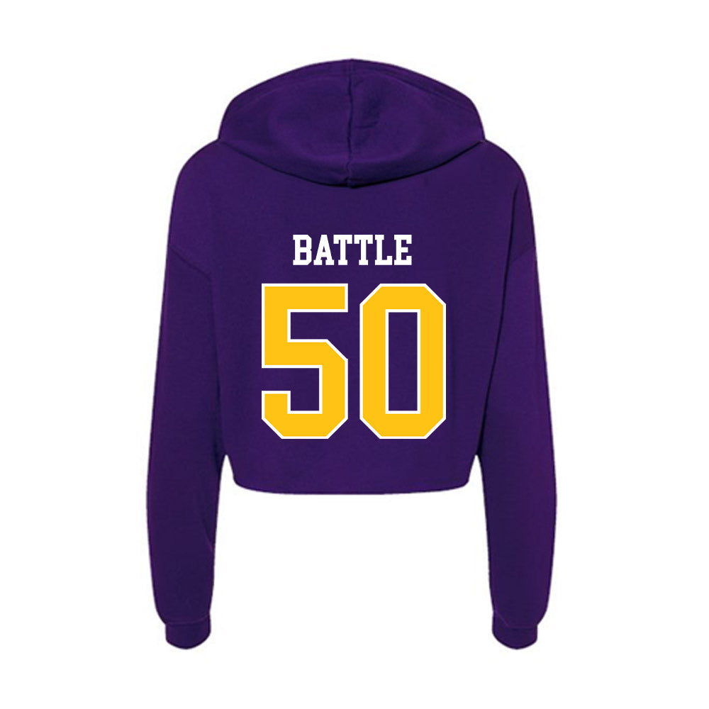 East Carolina - NCAA Football : Josh Battle - Women's Crop Fleece Hoodie-1