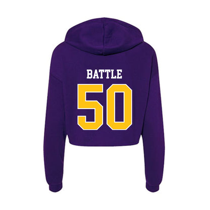 East Carolina - NCAA Football : Josh Battle - Women's Crop Fleece Hoodie-1