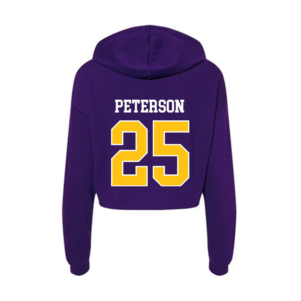 East Carolina - NCAA Football : Christian Peterson - Women's Crop Fleece Hooded Sweatshirt-1