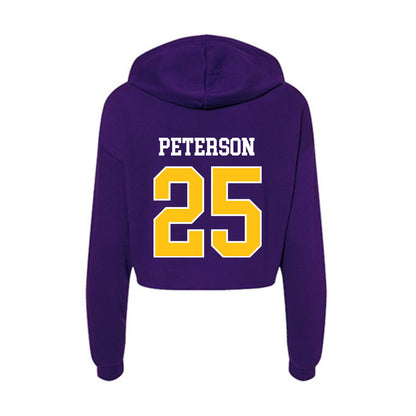 East Carolina - NCAA Football : Christian Peterson - Women's Crop Fleece Hooded Sweatshirt-1
