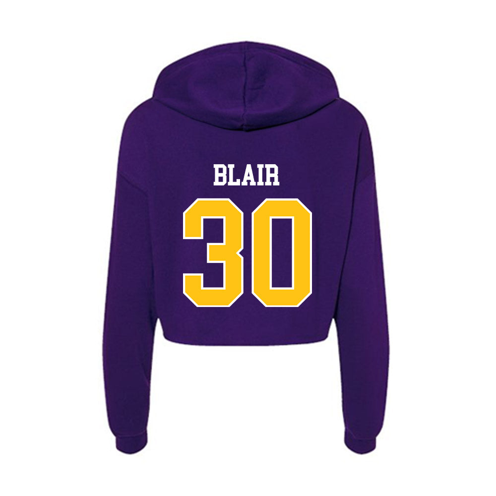 East Carolina - NCAA Women's Basketball : Sara Lee Blair - Women's Crop Fleece Hooded Sweatshirt-1