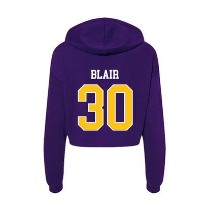 East Carolina - NCAA Women's Basketball : Sara Lee Blair - Women's Crop Fleece Hooded Sweatshirt-1