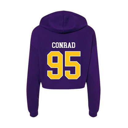 East Carolina - NCAA Football : Andrew Conrad - Women's Crop Fleece Hooded Sweatshirt-1