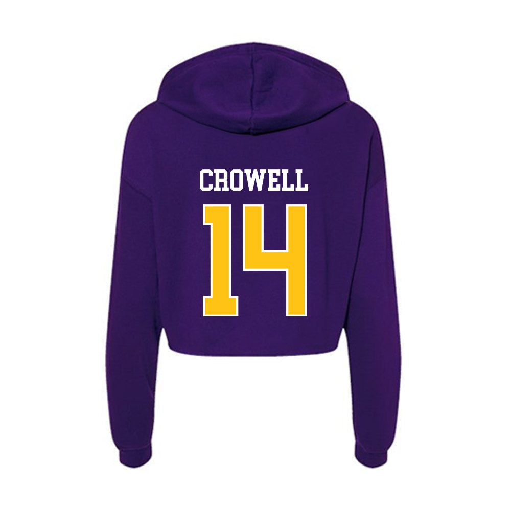 East Carolina - NCAA Football : Key Crowell - Women's Crop Fleece Hoodie-1