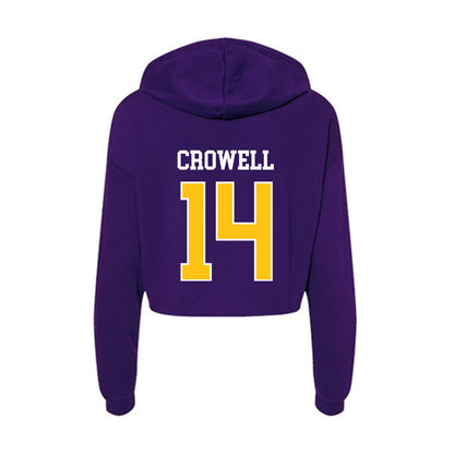 East Carolina - NCAA Football : Key Crowell - Women's Crop Fleece Hoodie-1