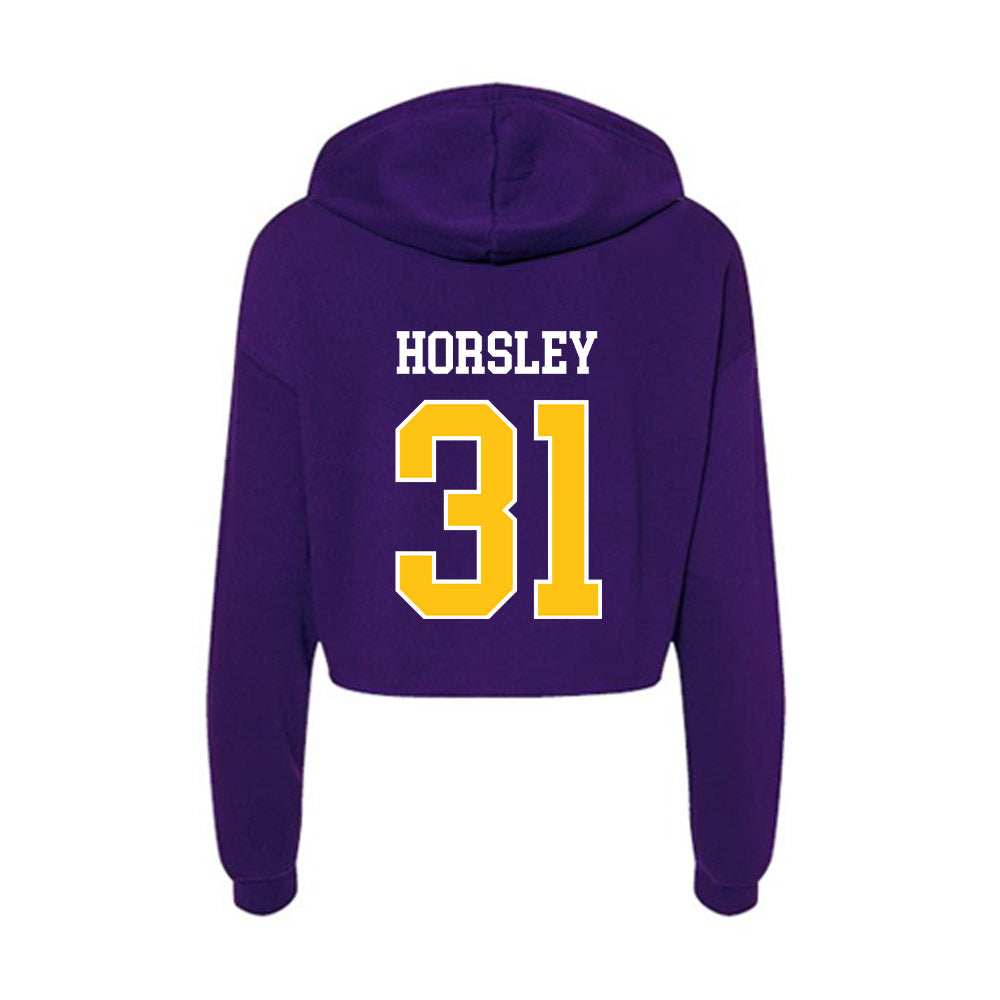 East Carolina - NCAA Football : Derrion Horsley - Women's Crop Fleece Hooded Sweatshirt-1