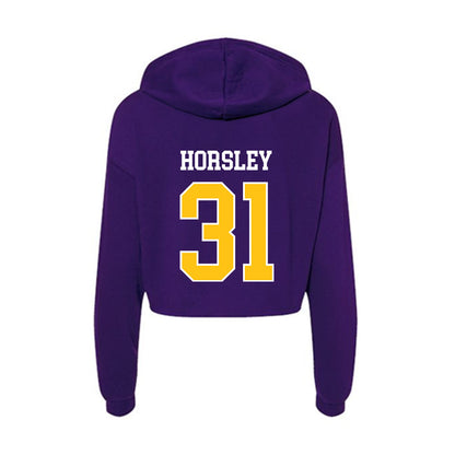 East Carolina - NCAA Football : Derrion Horsley - Women's Crop Fleece Hooded Sweatshirt-1