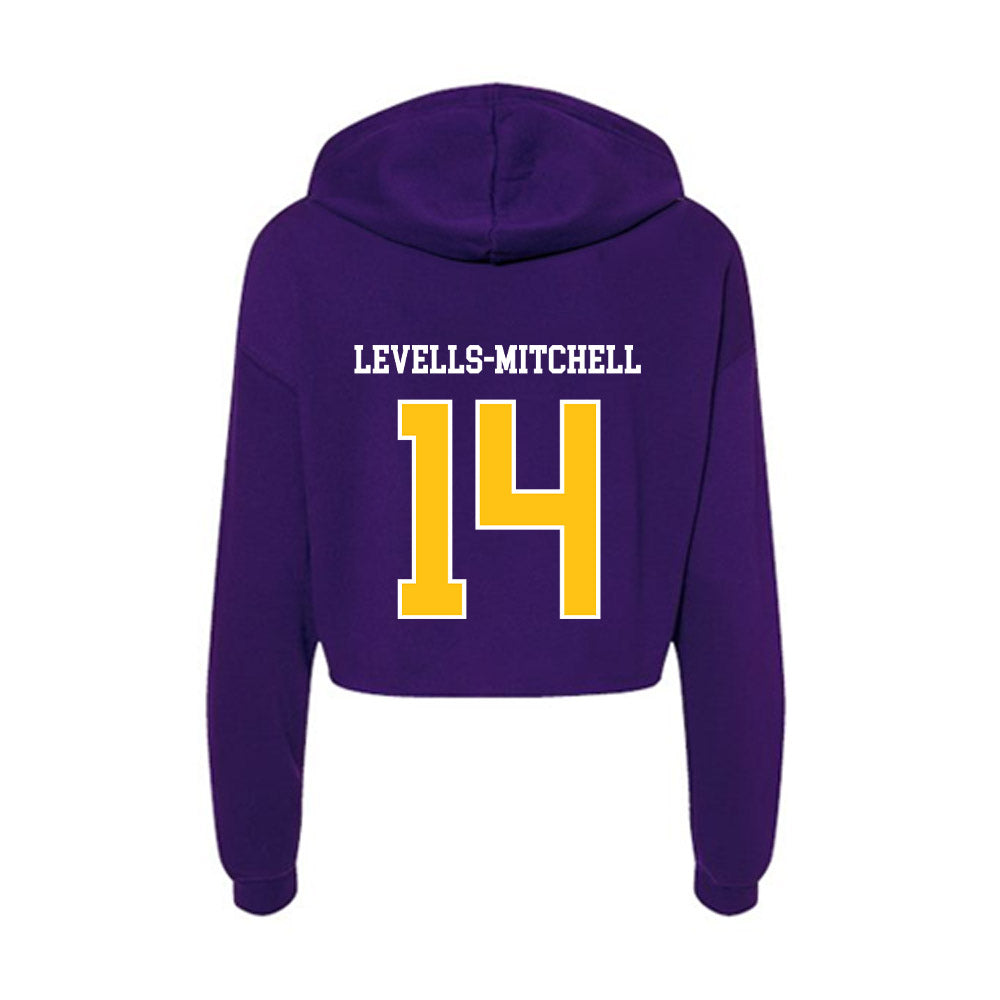 East Carolina - NCAA Football : Ashton Levells-Mitchell - Women's Crop Fleece Hoodie-1