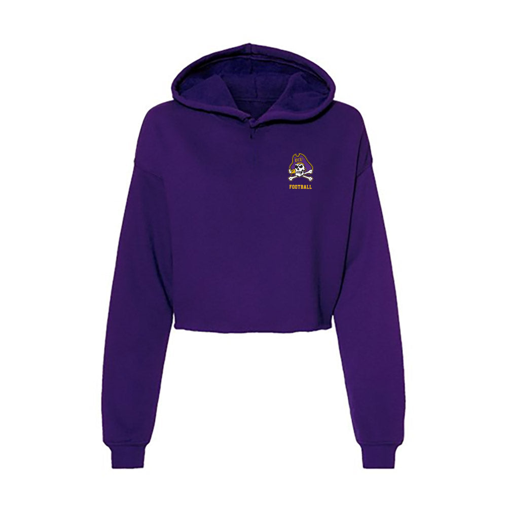 East Carolina - NCAA Football : Zach Caulder - Women's Crop Fleece Hooded Sweatshirt-0