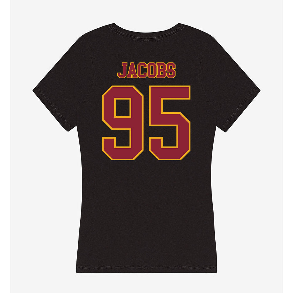 ULM - NCAA Football : Levontae Jacobs - Women's V-Neck T-Shirt-1
