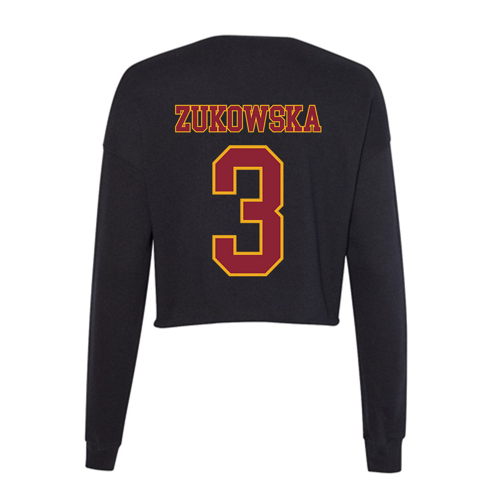 ULM - NCAA Beach Volleyball : Izabela Zukowska - Women's Cropped Crew Fleece-1