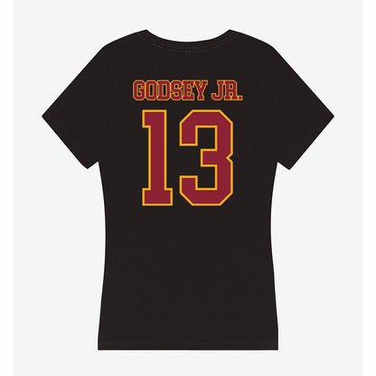 ULM - NCAA Football : David Godsey Jr. - Women's V-Neck T-Shirt-1