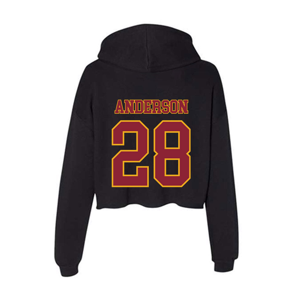 ULM - NCAA Football : Davin Anderson - Women's Crop Fleece Hoodie-1