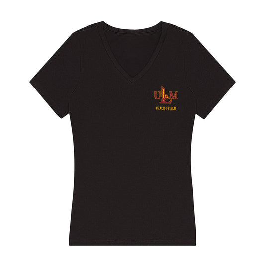 ULM - NCAA Men's Track & Field : Dylan Hayden - Women's V-Neck T-Shirt-0