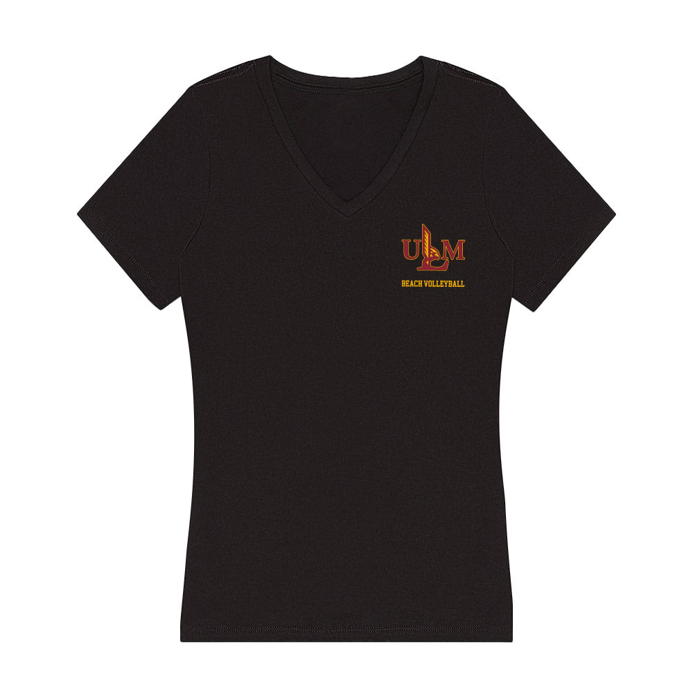 ULM - NCAA Beach Volleyball : Calliandra Otjen - Women's V-Neck T-Shirt-0