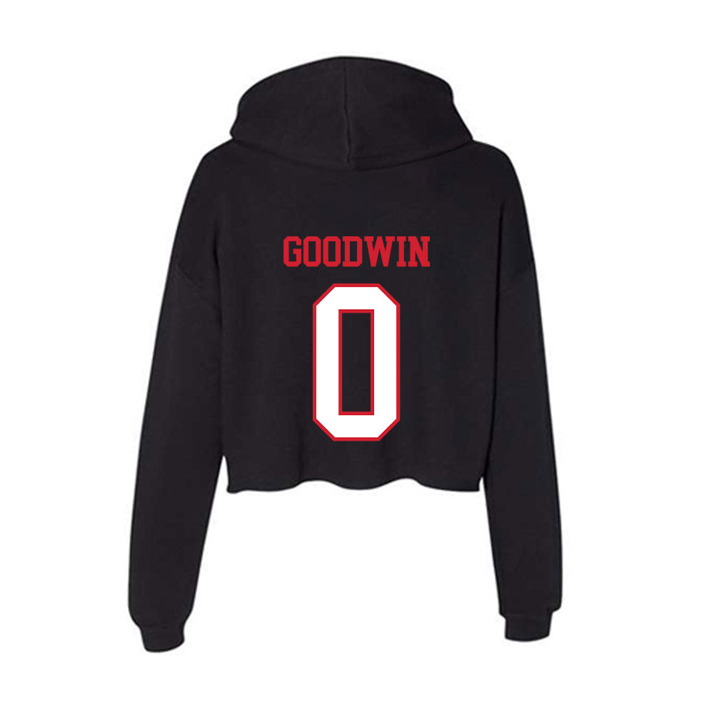 Northeastern - NCAA Men's Basketball : Josh Goodwin - Women's Crop Fleece Hooded Sweatshirt-1