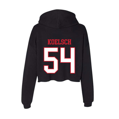 Northeastern - NCAA Men's Basketball : Liam Koelsch - Women's Crop Fleece Hoodie-1