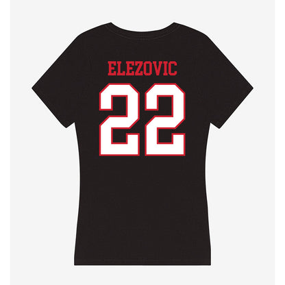Northeastern - NCAA Men's Basketball : Haris Elezovic - Women's V-Neck T-Shirt-1